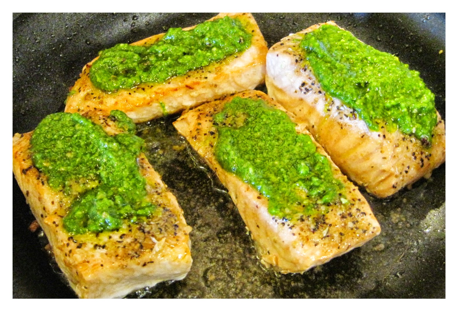 Salmon with Pesto Sauce recipe image